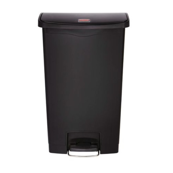 Poubelle en polyéthylène (PE), avec pédale sur la largeur, 68 litres, noire Poubelle en polyéthylène (PE), avec pédale sur la largeur, 68 litres, noire-Lire la description
