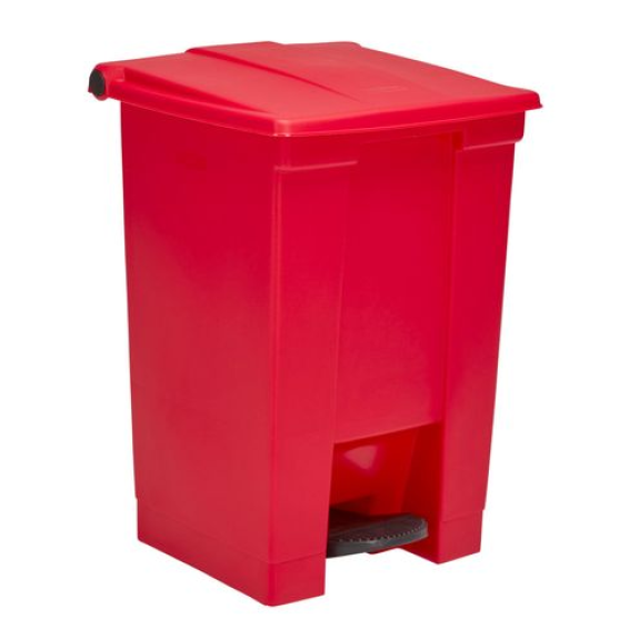 Poubelle en polyéthylène (PE), couvercle auto-fermant, 68 litres, rouge Poubelle en polyéthylène (PE), couvercle auto-fermant, 68 litres, rouge-Lire la description