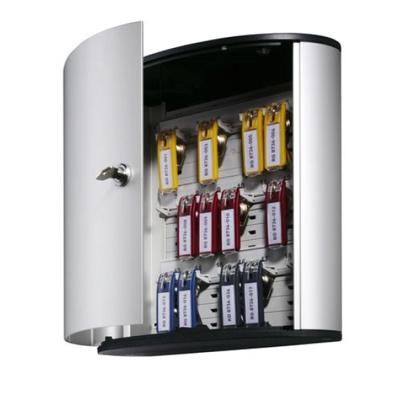 Armoire à clés en aluminium , 18 crochets, 6 porte-clés inclus Armoire à clés en aluminium , 18 crochets, 6 porte-clés inclus-Lire la description