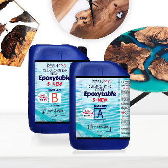 EPOXYTABLE 5-FIVE Résine Epoxy pour Tables  Coulées parfaites jusquà 5 cm - 9 KG-Lire la description