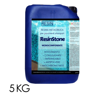 RESINSTONE RESINE METHACRYLIQUE MONOCOMPOSANTE pour sols imprimés - 5 KG-Lire la description