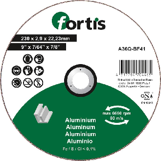 Trennscheibe ALU-NE 230 x 2,9mm gerade FORTIS-Beschreibung lesen