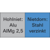 Mehrbereichs-Blindniet Alu/Stahl Großkopf 4,8x17mm GESIPA Mehrbereichs-Blindniet Alu/Stahl Großkopf 4,8x17mm GESIPA