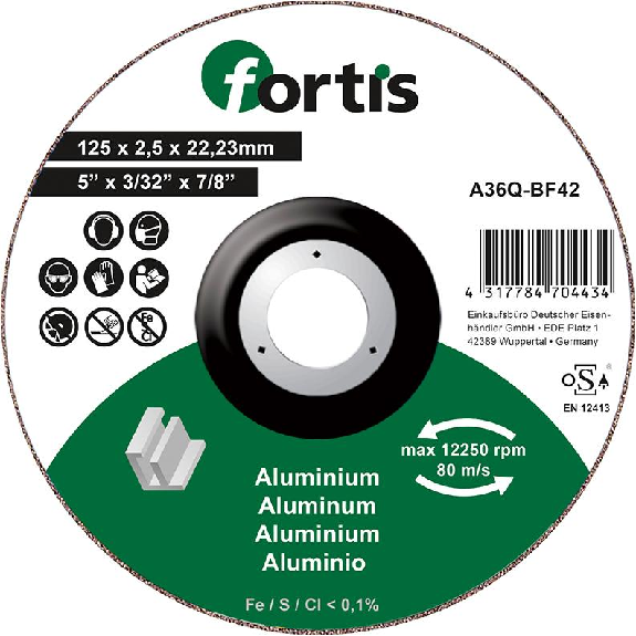 Trennscheibe ALU-NE 125 x 2,5mm gekr. Trennscheibe ALU-NE 125 x 2,5mm gekr.-Beschreibung lesen