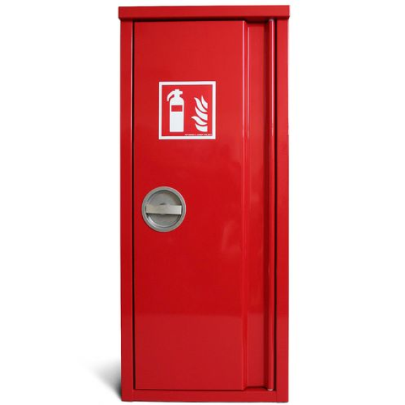 Armoire pour extincteur, acier, poignée encastrée, plaque de signalisation-Leggi tutto