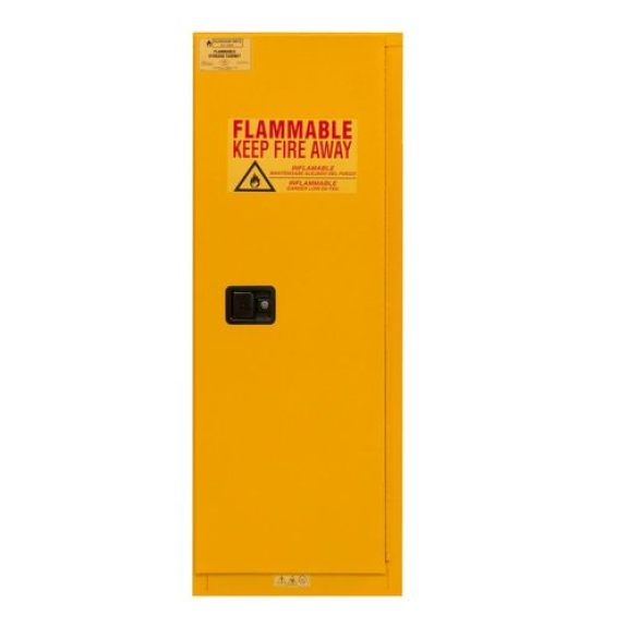 Armoire de sécurité certifiée FM, Fermeture manuelle, 2 étagères amovibles, L = 592 mm-Lire la description