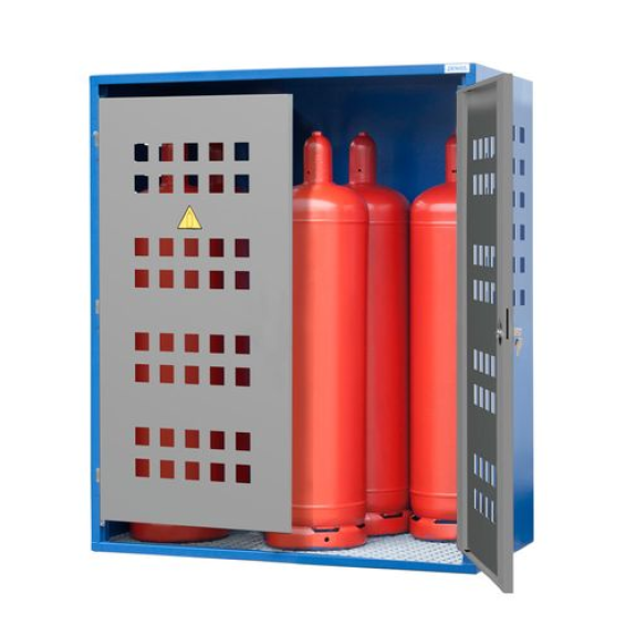 Armoire pour bouteilles de gaz LB 6, 6 bouteilles de 33kg ou 12 bouteilles 11kg, porte 2 battant-Lire la description