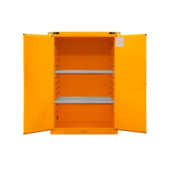 Armoire de sécurité certifiée FM, fermeture automatique, 2 étagères amovibles, L = 1092 cm-Lire la description