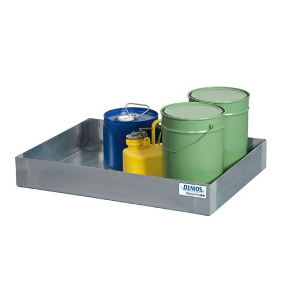 Bac de rétention pour bidons classic-line, en acier galvanisé, 40 litres Bac de rétention pour bidons classic-line, en acier galvanisé, 40 litres-Lire la description
