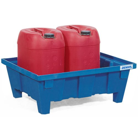 Bac de rétention pour bidons classic-line, en polyéthylène (PE), pieds, sans caillebotis, 71 litres-Lire la description