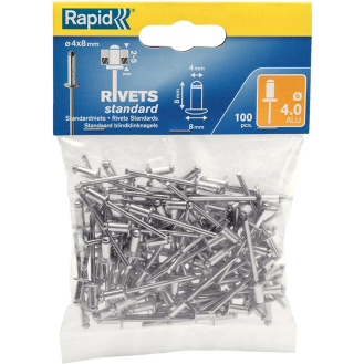 Blindnieten Standard Ø 4 x 8 mm 100 Stk. Beutel-Beschreibung lesen