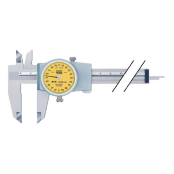 Calibres pie rey con escala redonda, 300 mm, 0,02 mm, con rueda de fricción-Leer más