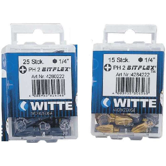 428421 - 15 Puntas en cajita de plástico largo 25mm (PH 1 BITFLEX TIN)-Leer más