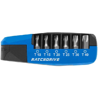 25111 - Caja de 7 puntas con carraca Ratchdrive (PH/PZ) en caja dispensadora-Leer más