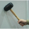 A404 - Maza de goma mango madera (ø 85mm, Cabeza 128mm, Largo 350mm)