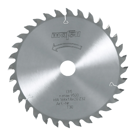 Mafell Sgeblatt-HM, 168 x 1,2/1,8 x 20 mm, Z 32, WZ, fr schnitte in Holz-Beschreibung lesen