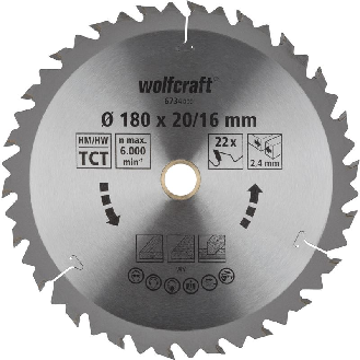 1 disco de sierra circular CT. 22 dientes  180 mm 6734000-Leer más