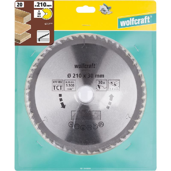 1 disco de sierra circular CT. 30 dientes  210 mm 6737000-Leer más