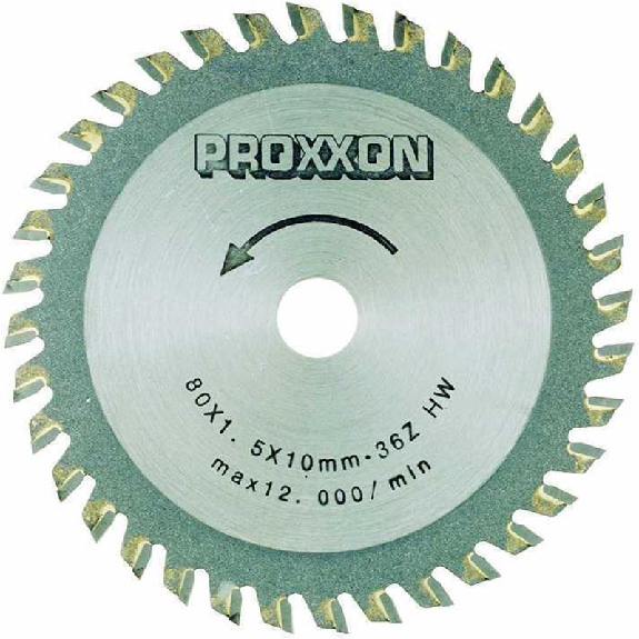 Proxxon Kreissgeblatt, HM-bestckt,  80 x 1,6 x 10 mm, 36 Zhne-Beschreibung lesen