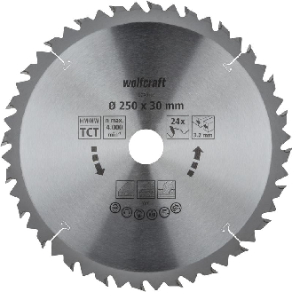1 disco para sierras circulares de mesa CT. 24 dientes  250 mm 6740000-Leer más