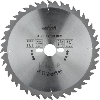 1 disco para sierras circulares de mesa CT. 24 dientes  250 mm 6660000-Leer más