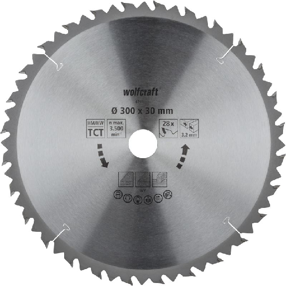 1 disco para sierras circulares de mesa CT. 28 dientes  300 mm 6741000-Leer más