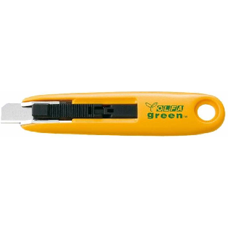 Cúter de seguridad compacto de plástico reciclado SK-7/green-Leer más