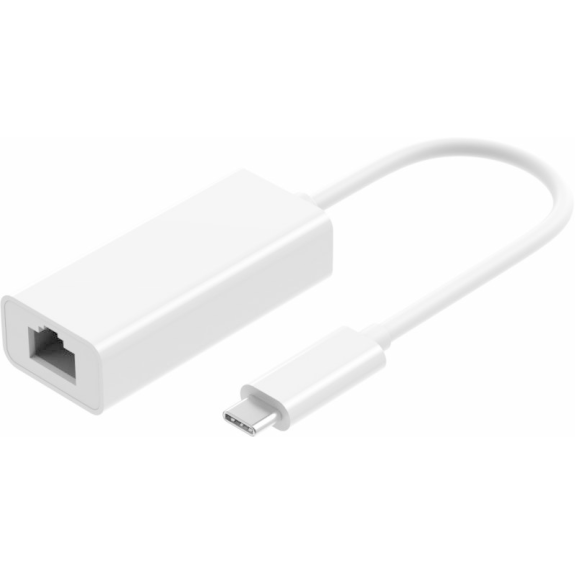 jetcon-USBC-GB-Adapter Jetrics, USB 3.2 GB Netzwerk Adapter, Typ-C Stecker - RJ45 Buchse, 0,15m, weiß-Beschreibung lesen