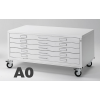 Cassettiera Portadisegni PREMIUM con RUOTE 5 Cassetti A0 Bianco cm 144x96x58h