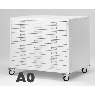 Cassettiera con ruote 10 cassetti A0 componibile-Leggi tutto