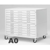 Cassettiera Portadisegni con ruote 10 Cassetti A0 Bianco componibile orizzontale