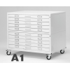 Cassettiera Portadisegni PREMIUM con ruote 10 Cassetti A1 Bianco componibile orizzontale cm 116x75.5x98h