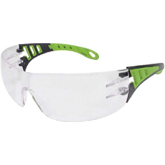 Gafas de seguridad transparentes con patillas verdes EVO-Leer más