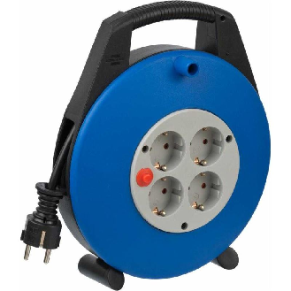 Enrollacables Vario-Line 4 tomas IP20 H05VV-F 3G15 para uso doméstico 10 (azul)-Leer más