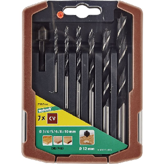 1 juego de brocas para madera CV de 7 piezas,   3-10 mm + avellanador-Leer más