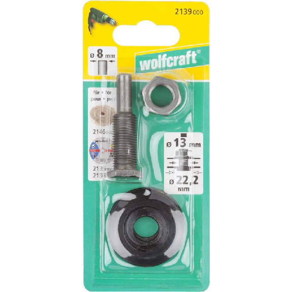 1 mandril para un agujero de 22,2/13 mm, vást. 8 mm-Leer más