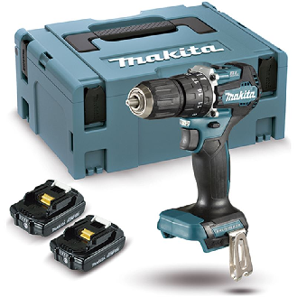Taladro combinado con percusión  18V 2,0Ah 40Nm BL 2 bat.  DHP487RAJ-Leer más