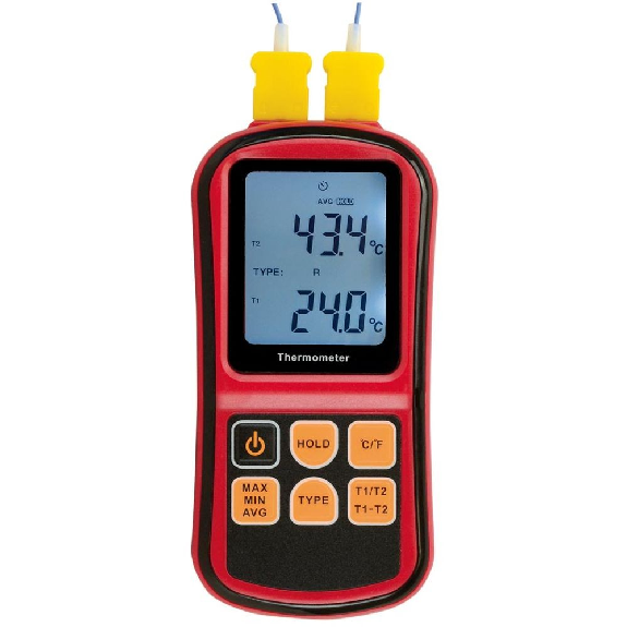 Thermomètre thermocouple avec 2 entrées, Option: 2 sondes type K-Lire la description