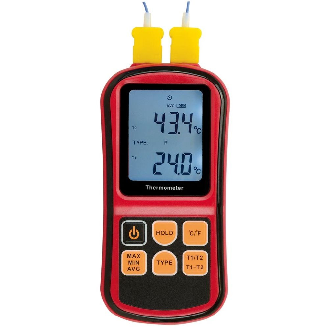 Thermomètre thermocouple avec 2 entrées, Option: 2 sondes type K-Lire la description