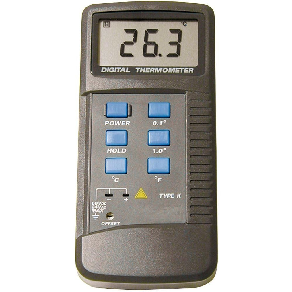 Thermomètre thermocouple 1 entrée, Option: 2 sondes rigides-Lire la description