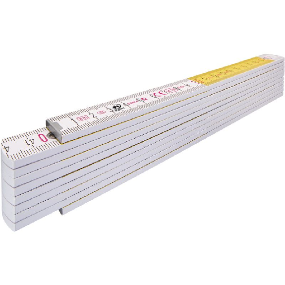 Stabila Zollstock Type 417, 2 m, wei, wei/gelbe metrische Schnellablese-Skala-Beschreibung lesen