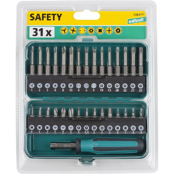 1 caja de puntas de seguridad combinadas Solid de 31 piezas-Leer más