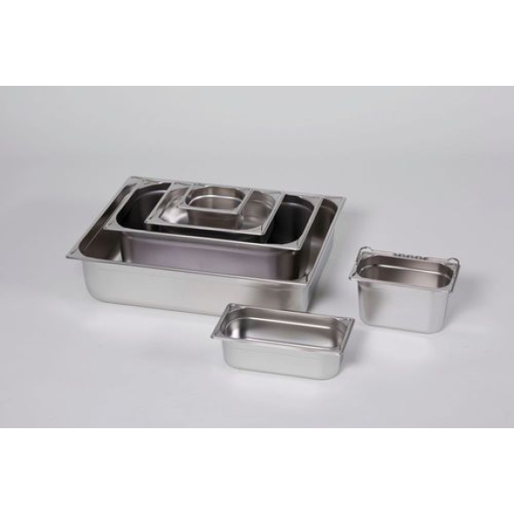 Bac de rétention pour petits récipients GN 1/2-100, en inox, vol. de rétention de 6 l. Bac de rétention pour petits récipients GN 1/2-100, en inox, vol. de rétention de 6 l.-Lire la description