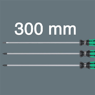 Wera 335/350/355/3 Schraubendrehersatz Kraftform Plus mit 300 mm langen Kli-Beschreibung lesen