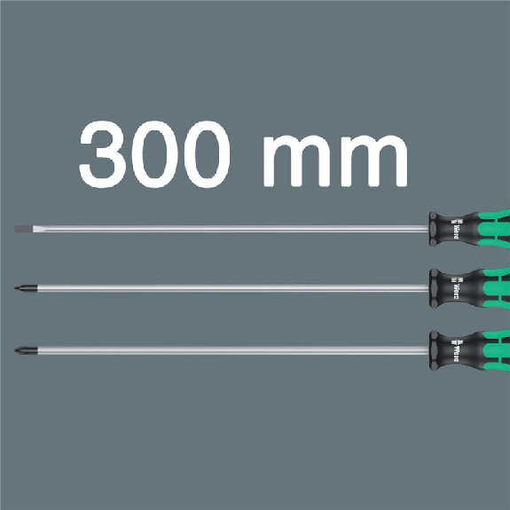 Wera 335/350/355/3 Schraubendrehersatz Kraftform Plus mit 300 mm langen Kli-Beschreibung lesen
