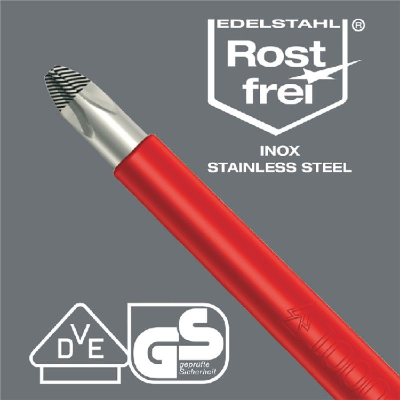 VDE Destornillador aislado según VDE ac. inox 3160 i 08 x 40 x 100 mm --Leer más