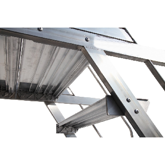 Scala a Castello Palchetto 4 SCALINI H 100 CM Magazzino Industria in acciaio INOX e alluminio-Leggi tutto