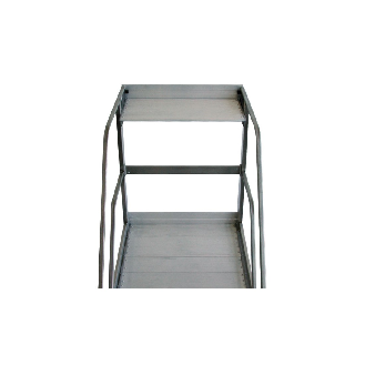Scala a Castello Palchetto 6 SCALINI H 150 CM Magazzino Industria in acciaio INOX e alluminio Certificata D. Lgs. n°-Leggi tutto