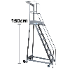 Scala a Castello Palchetto 6 SCALINI H 150 CM Magazzino Industria in acciaio INOX e alluminio Certificata D. Lgs. n°