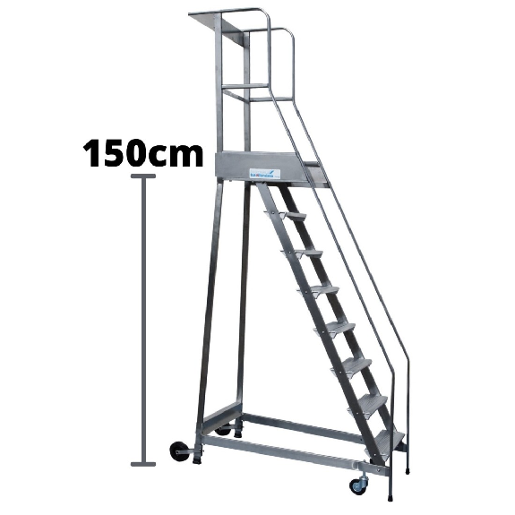 Scala a Castello Palchetto 6 SCALINI H 150 CM Magazzino Industria in acciaio INOX e alluminio Certificata D. Lgs. n° Scala a Castello Palchetto 6 SCALINI H 150 CM Magazzino Industria in acciaio INOX e alluminio Certificata D. Lgs. n°-Leggi tutto